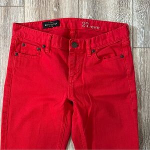 J. Crew Bright Red Straight Leg Jeans